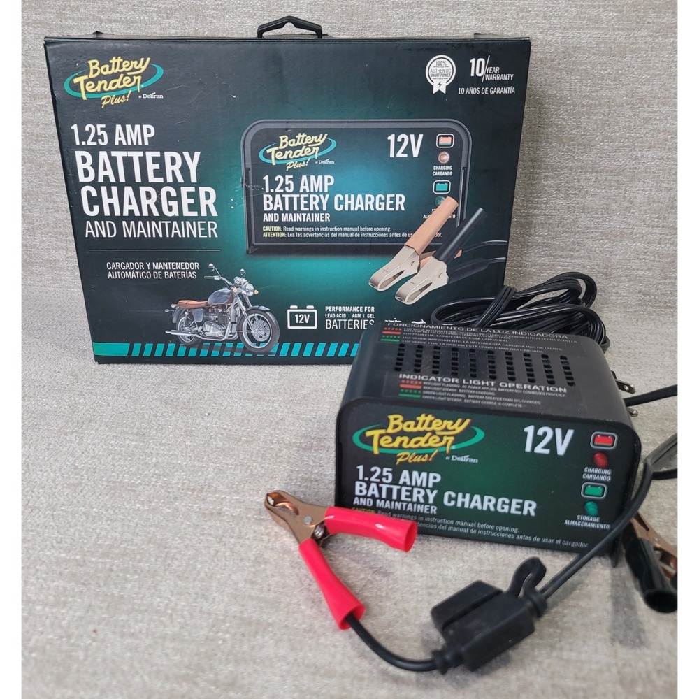Battery Tender Plus 1.25 Amp 12V Battery Charger Maintainer 021-0128 Deltran